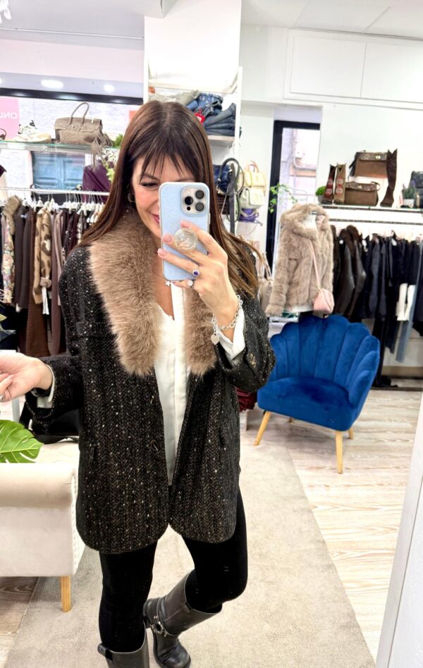 Blazer cappottino con ecofur