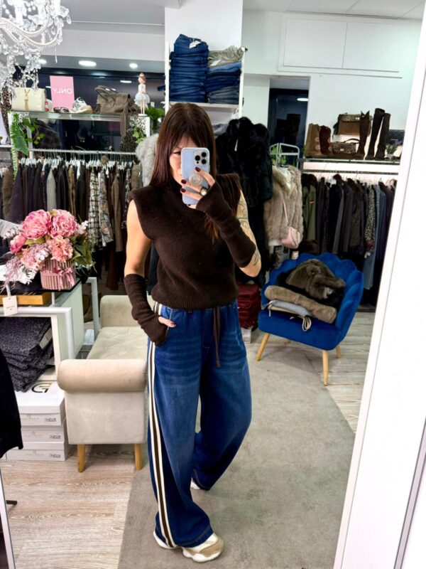 Jeans con coulisse e banda laterale Dixie