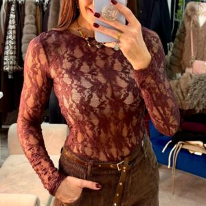 Maglia elasticizzata in pizzo Only