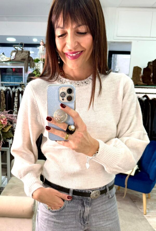 Maglione con applicazioni al collo Only - immagine 2