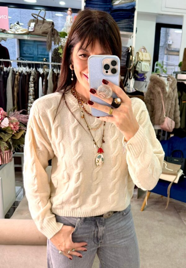 Maglione con trecce Only