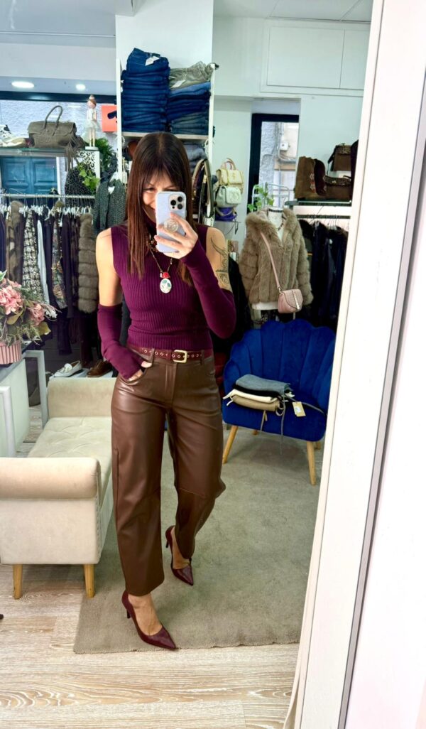 Pantalone baloon in simil pelle Brend - immagine 2