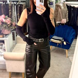 Pantalone baloon in simil pelle Brend
