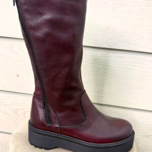Stivale vera pelle con platform
