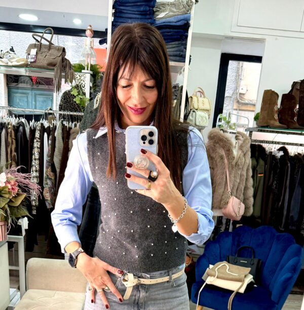 Gilet con perle in lana Only - immagine 2