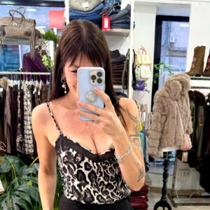Blusa animalier con tulle Imperial