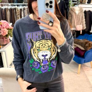 Felpa con stampa vintage Kontatto