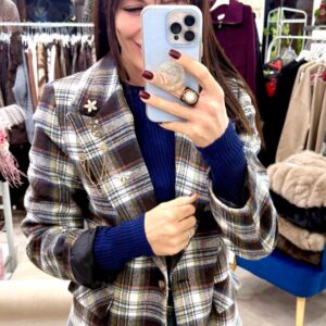 Blazer cappottino con spille Dixie