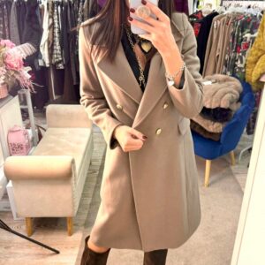 Cappotto doppio petto con bottoni in oro Susy Mix