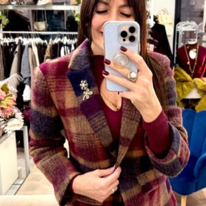 Blazer cappotto panno con spille Susy mix