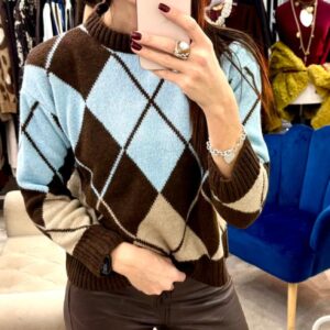 Maglione con mohair con rombi Motel