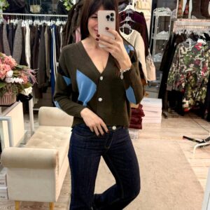 Jeans flared con bottoni gioiello Susy Mix