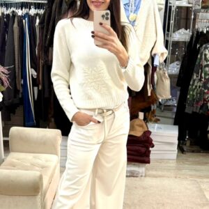 Pantalone Wide Leg simil pelle