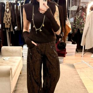 Motel pantalone balloon lavorazione a spiga