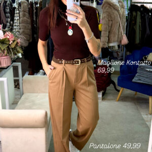 Pantalone taglio sartoriale camel