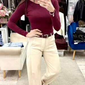 Pantalone stellina pelle