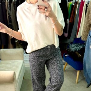 Jeans 5 tasche fantasia animalier Only