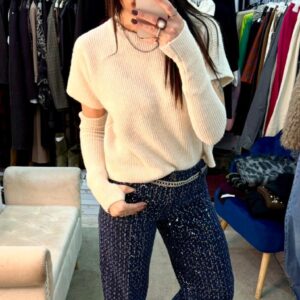 Maglione in mohair con manicotto Susy mix