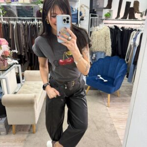 Pantalone stellina in simil pelle Susy Mix