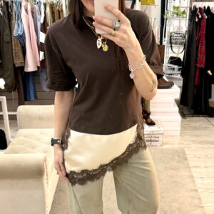 Motel Maxi maglia con bordo lingerie