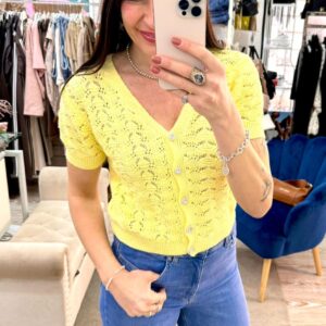 Cardigan con bottoni gioiello Susy mix