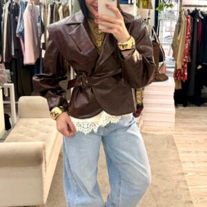 Giacca in pelle lavorazione cocco Dixie