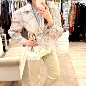 Blazer in pelle lavorazione pitonata Dixie