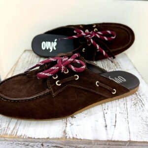 Mules vera pelle con lacci Ovye