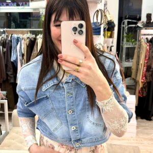 Giubbino denim a scatoletta Susy mix