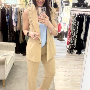 Pantalone Susy mix a completo con gilet