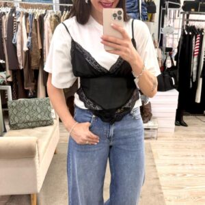 T-shirt doppia  Lingerie più maglia bianca Susy mix