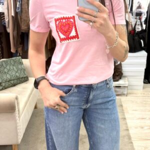 T-shirt con taschino ricamato cotone 100% Only