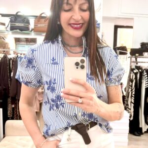 Camicia fantasia con ricamo Please