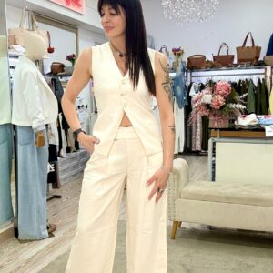 Pantalone in lino e viscosa Only