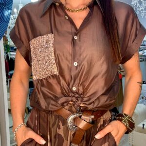 Camicia con tasca oro Susy mix