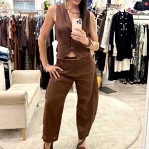 Completo in lino motel Gilet e pantalone