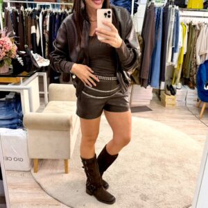 Shorts similpelle intrecciata Susy mix