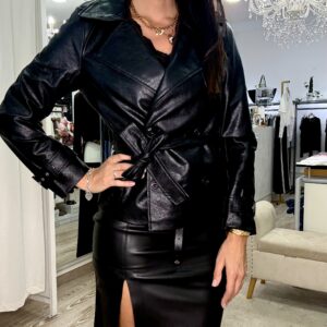 Blazer simili pelle doppio petto