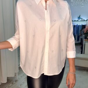 Camicia 100% cotone con ricamo cuori Only