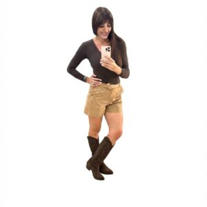 Shorts in suede Only