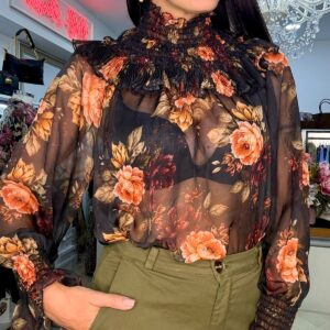 Camicia floreale fragola Kontatto
