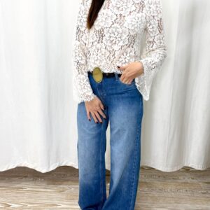 Camicia in pizzo manica campanella Tensione in