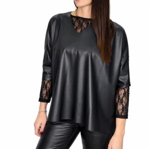 Maxi maglia similpelle over Lokita