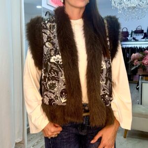 Gilet ecofur e ricamo Susy mix